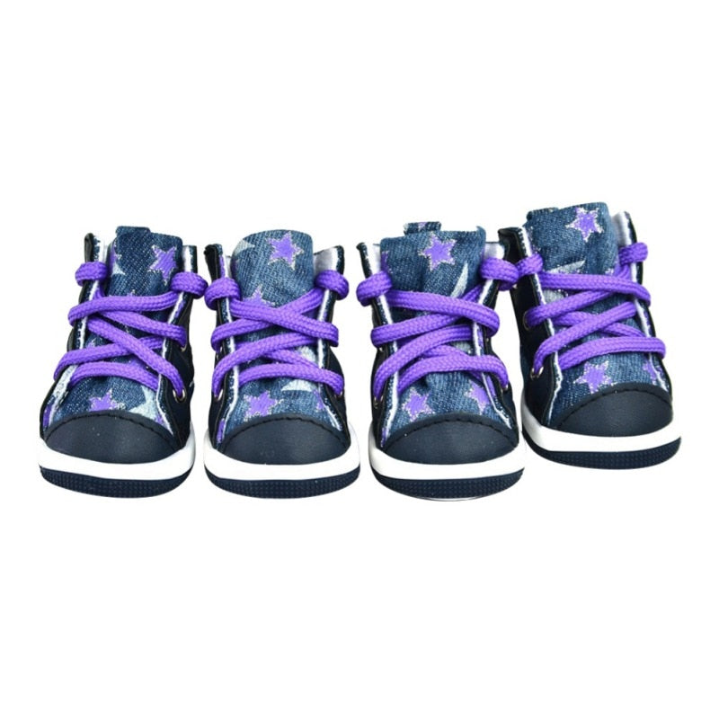 4pcs/set Anti-skidding with laces Canvas Waterproof Sneaker that is Breathable