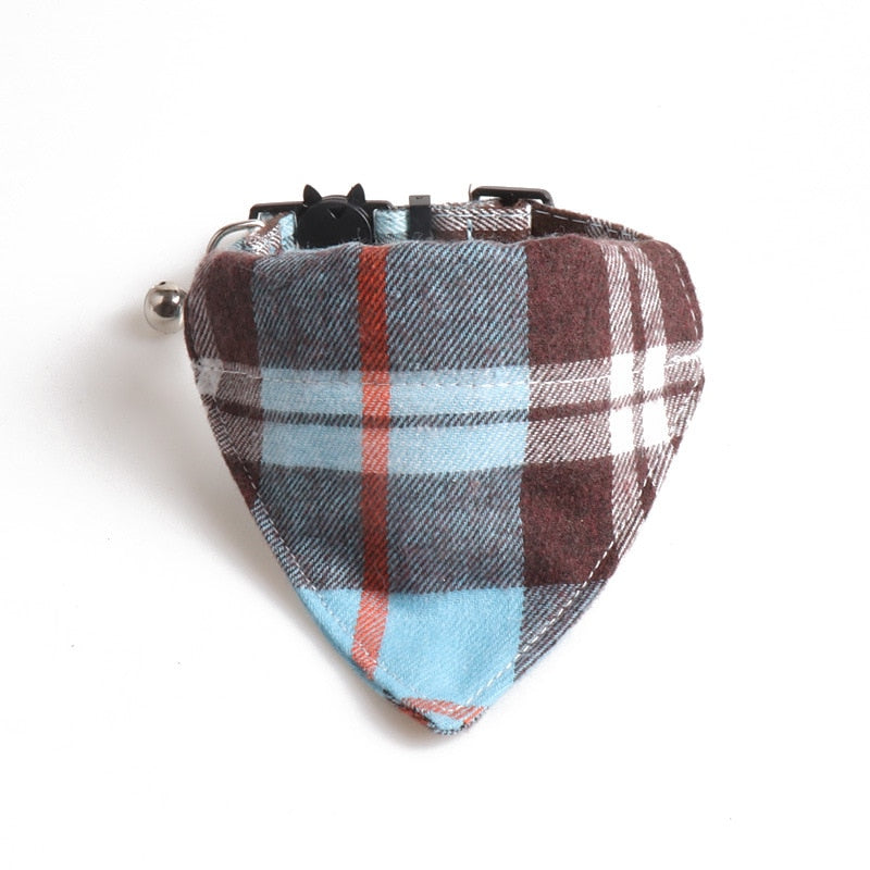 Classic Plaid and Gingham Bow Tie or Bandana Collars with Bell.