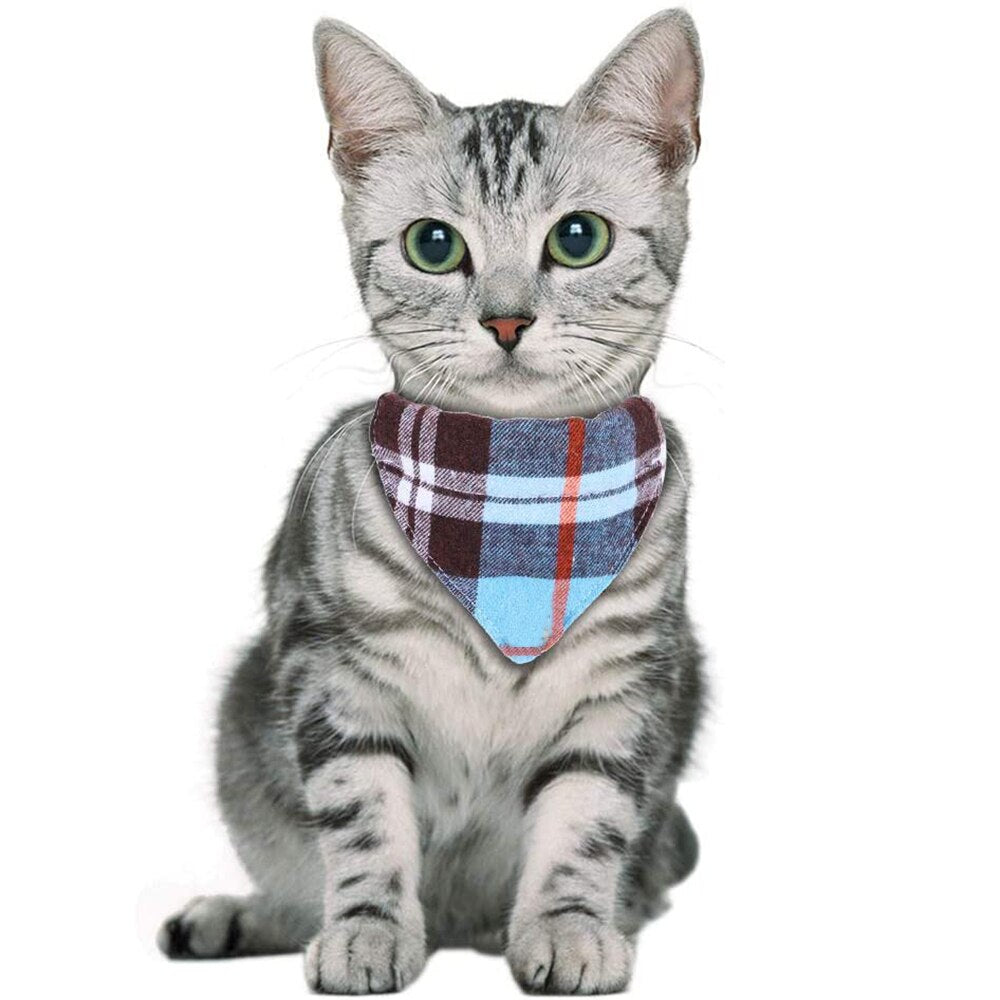 Classic Plaid and Gingham Bow Tie or Bandana Collars with Bell.