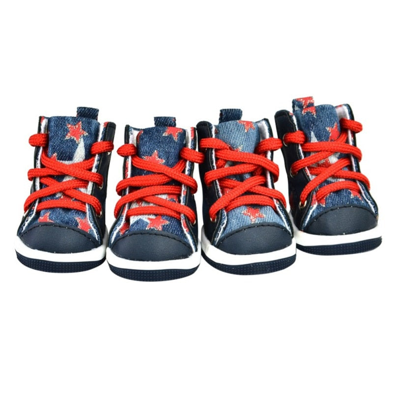 4pcs/set Anti-skidding with laces Canvas Waterproof Sneaker that is Breathable