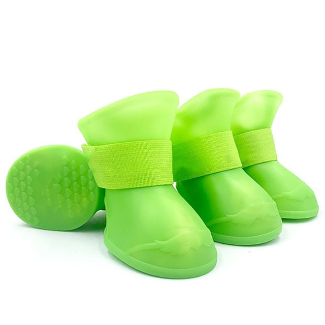 4Pcs Pet Waterproof Rain Shoe that is Anti-Slip