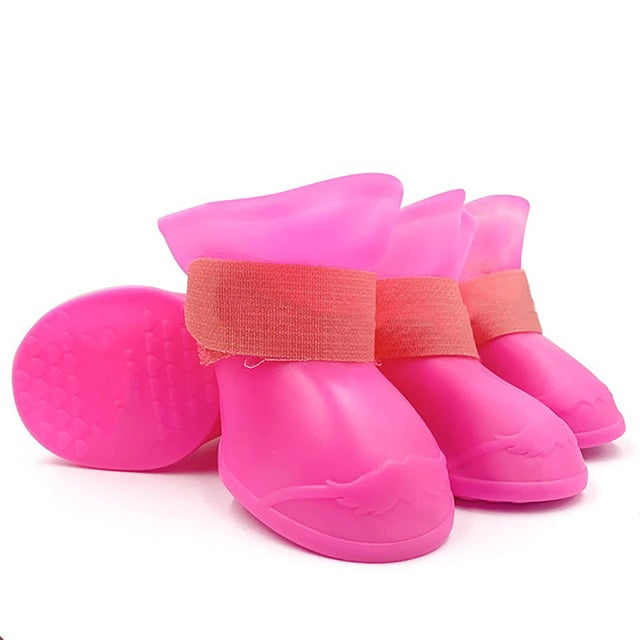 4Pcs Pet Waterproof Rain Shoe that is Anti-Slip