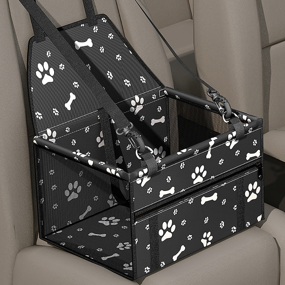 Pet Carriers Car Seat with Strap and Foldable bed for Safe Car Travel