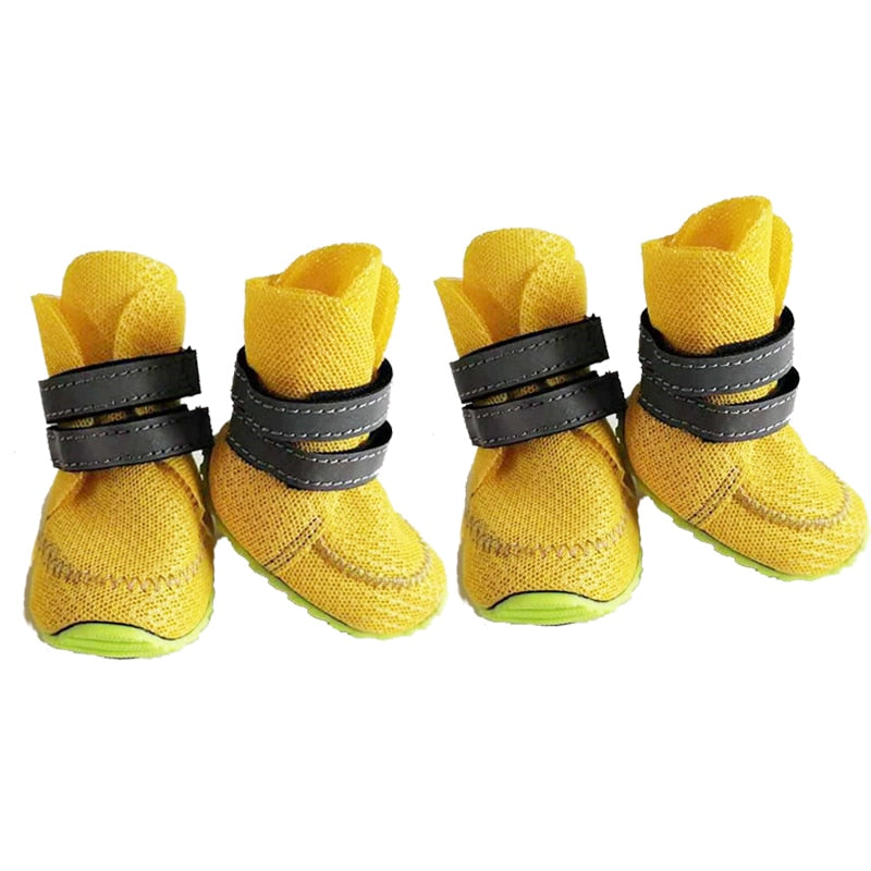 4PCS Summer Dog Boots with Reflective Strips