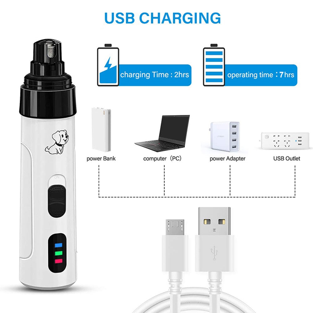 New quite electric rechargeable dog or cat nail clippers with USB charging