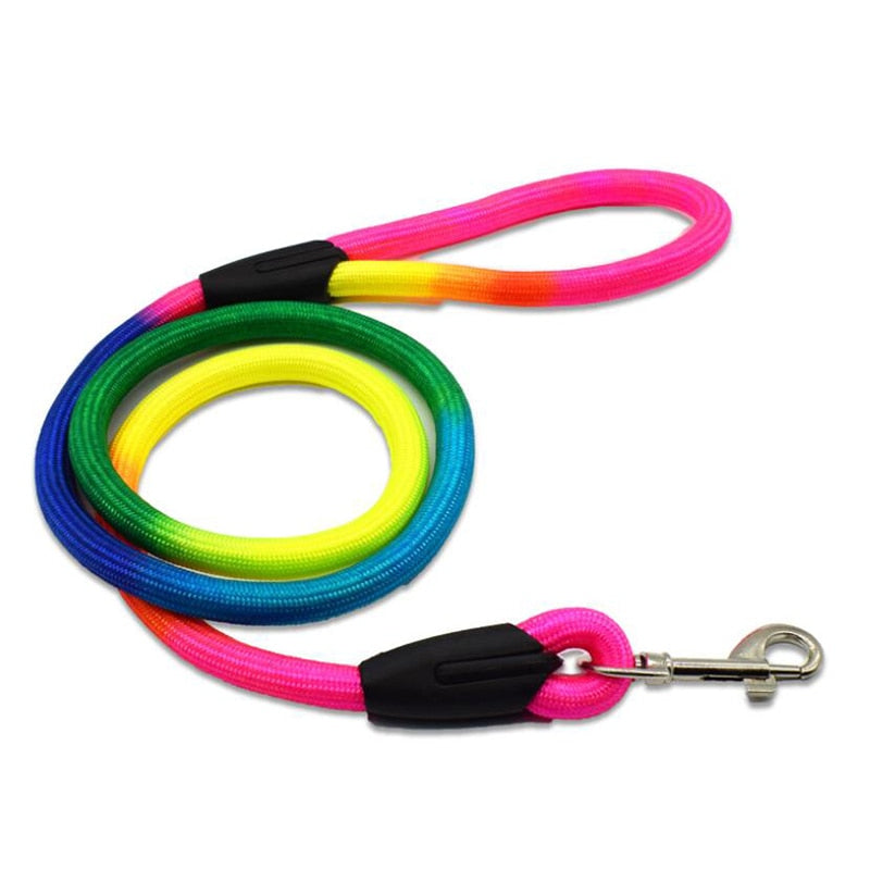 Rainbow Nylon Pet Dog Leash120CM Long for Walking Training Cats or Dogs.