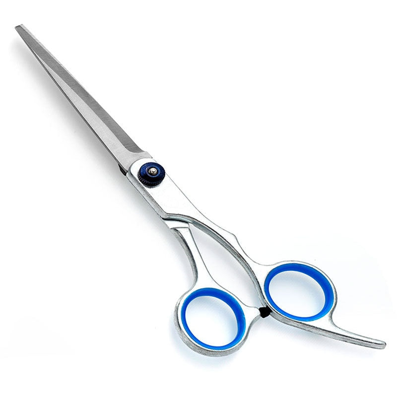 Professional dog or cat grooming scissors with safety round tips made of heavy duty titanium stainless steel