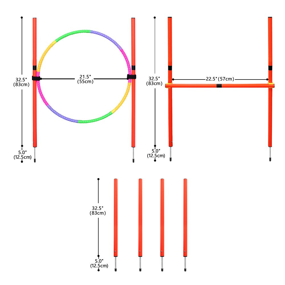 Dog Agility Equipment Portable Pet Training Jumping Outdoor Dogs Running Weaving Sports Stakes Pole