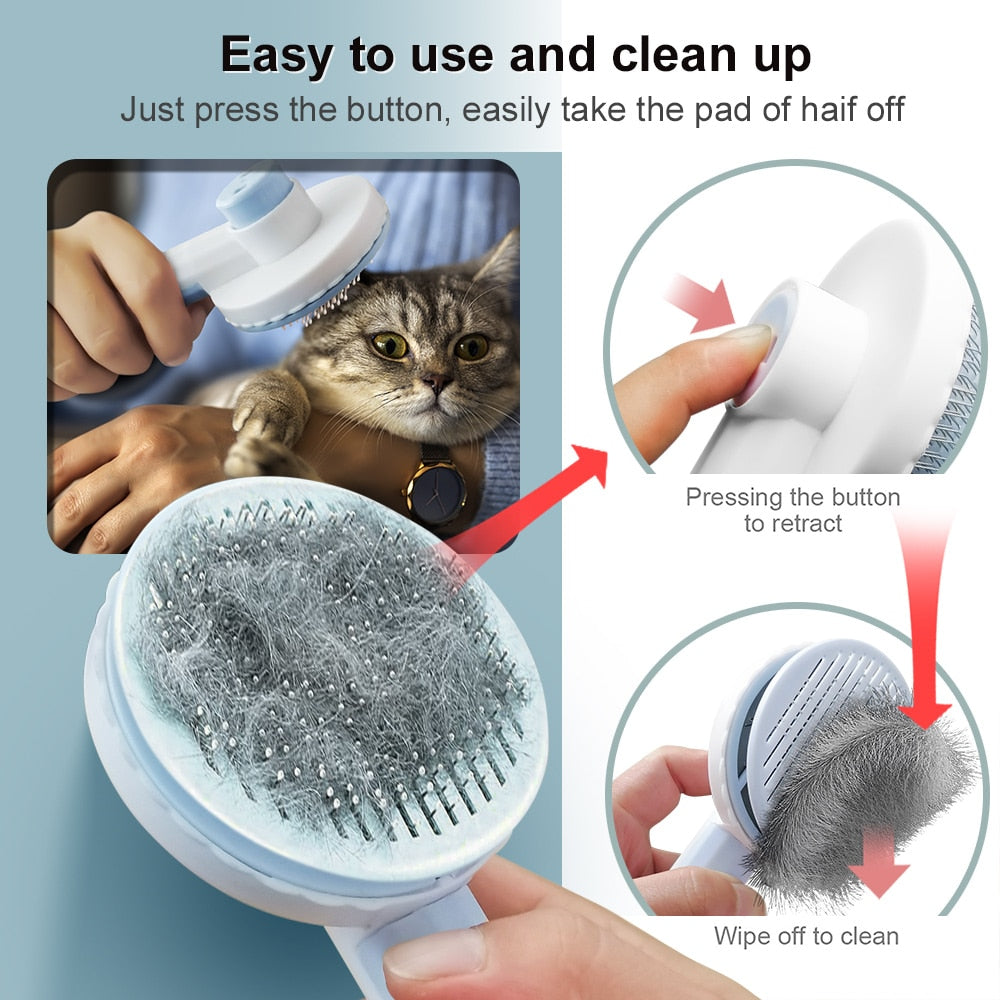 Grooming Pet Hair Remover Brush Cat or Dogs Hair Comb Removes Comb Short Massager Brush