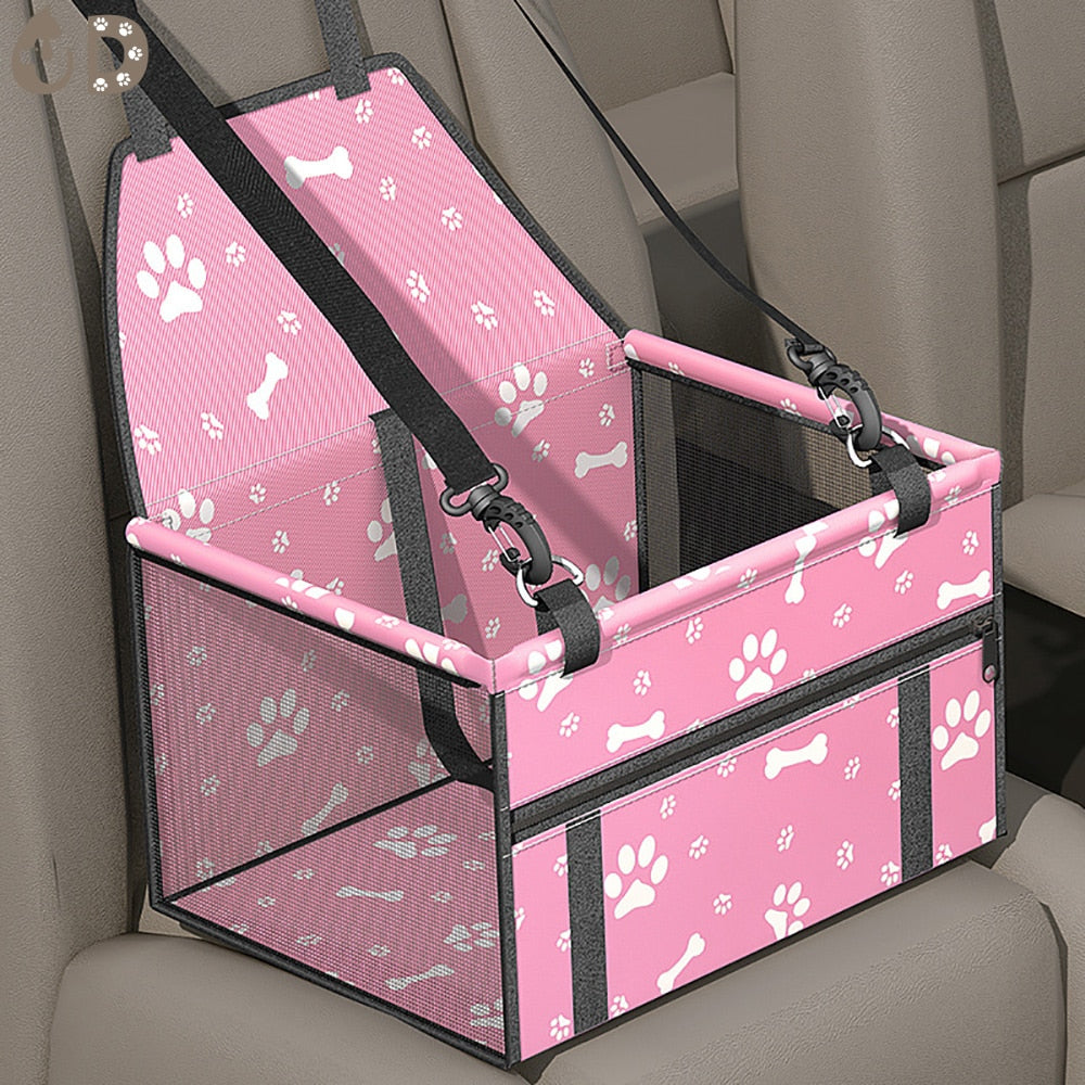 Pet Carriers Car Seat with Strap and Foldable bed for Safe Car Travel