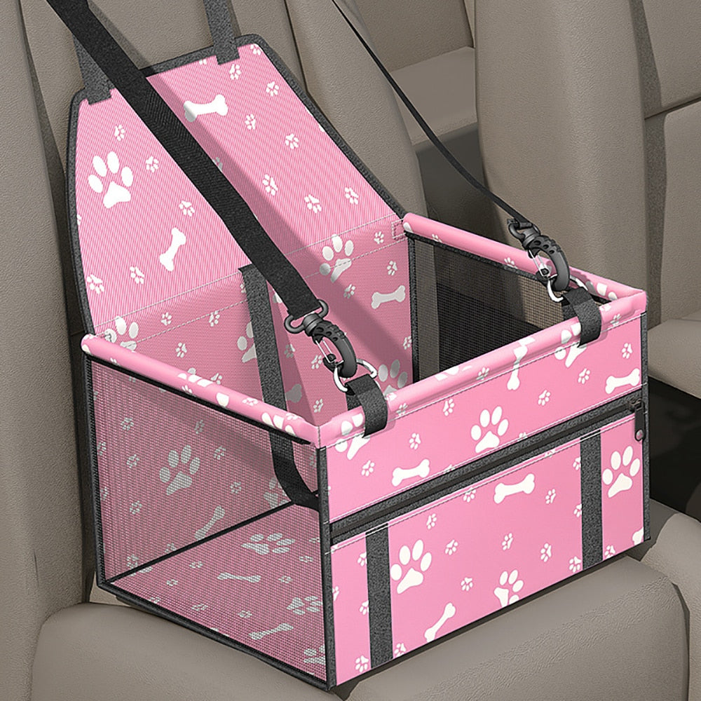 Pet Carriers Car Seat with Strap and Foldable bed for Safe Car Travel