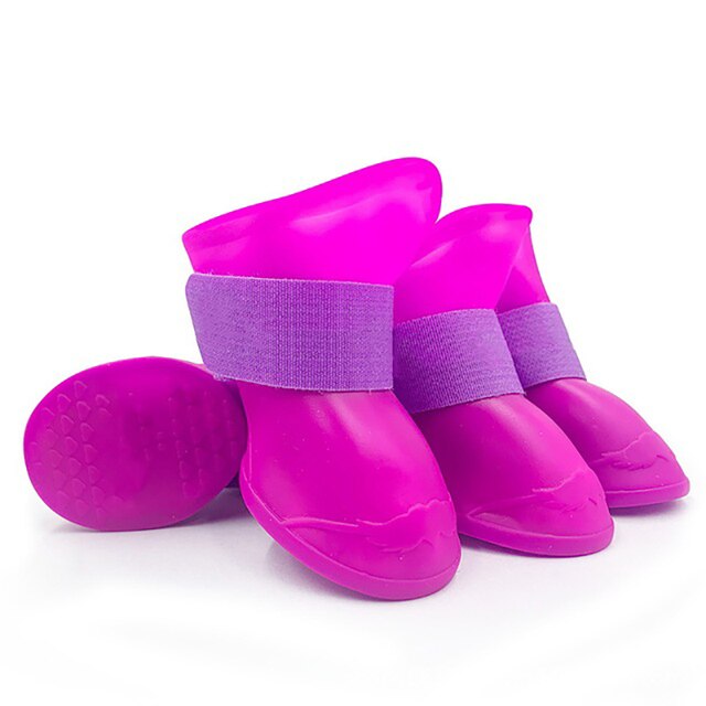 4Pcs Pet Waterproof Rain Shoe that is Anti-Slip