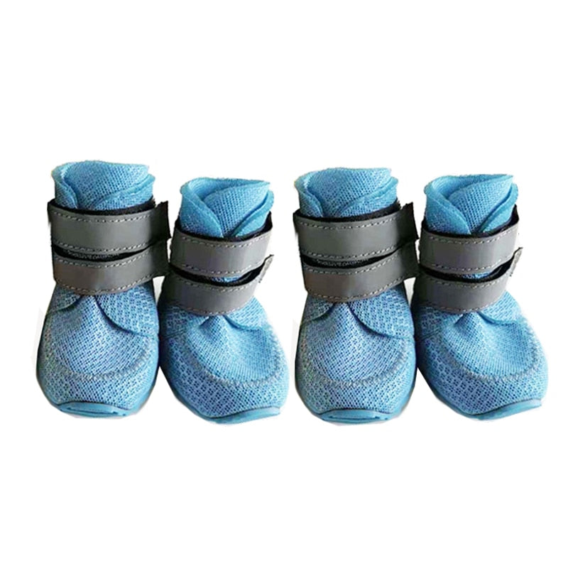 4PCS Summer Dog Boots with Reflective Strips