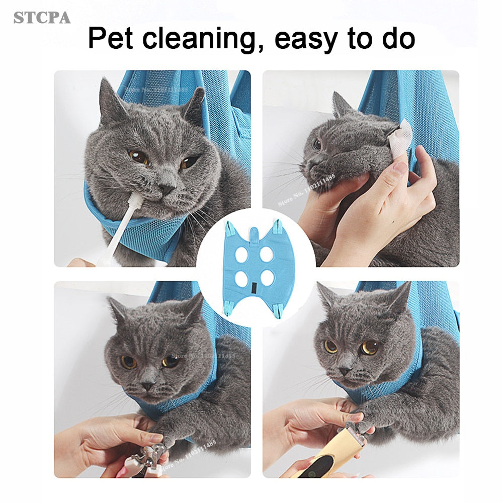 STCPA Pet Grooming Hammock for dogs for nail trimming.