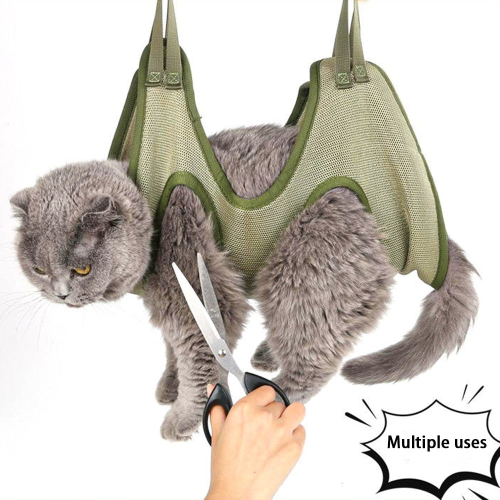 Cat grooming hammock set for nail cutting anti-scratch, bite