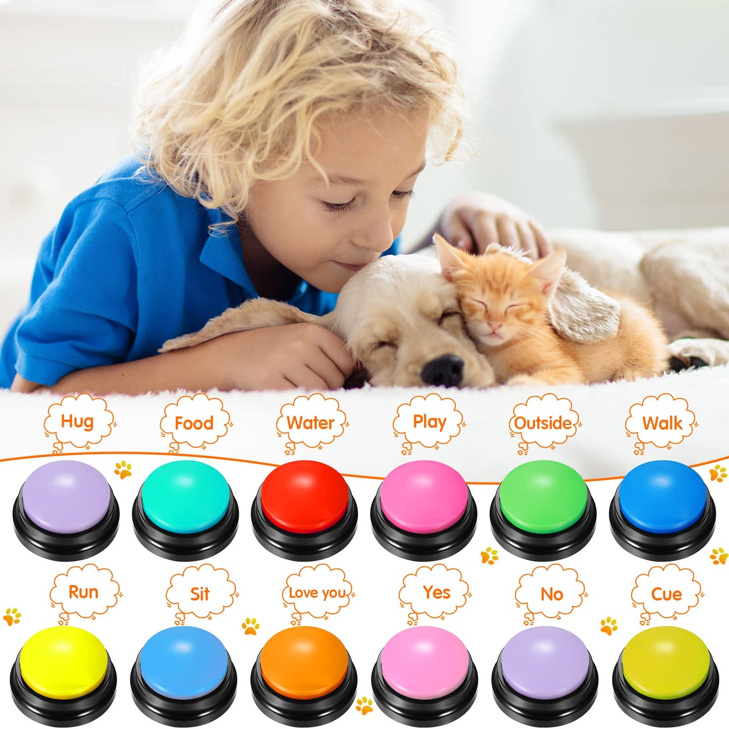 Sound Box Recordable Talking Button for Cat or Dog Talking Toy for Communication and Training