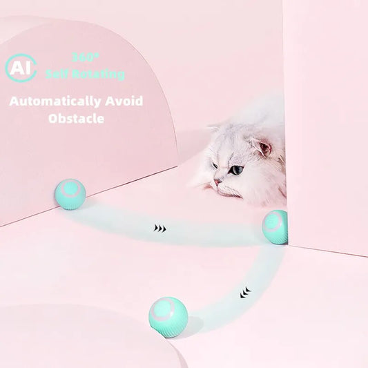 Electric Cat Ball Toys that has Automatic Rolling that is Interactive