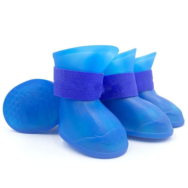 4Pcs Pet Waterproof Rain Shoe that is Anti-Slip