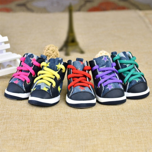 4pcs/set Anti-skidding with laces Canvas Waterproof Sneaker that is Breathable