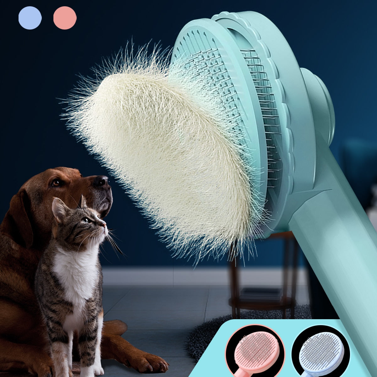 Grooming Pet Hair Remover Brush Cat or Dogs Hair Comb Removes Comb Short Massager Brush