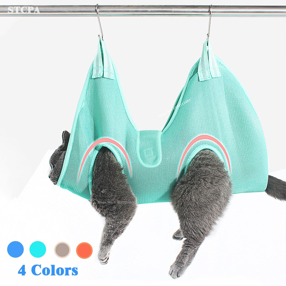 STCPA Pet Grooming Hammock for dogs for nail trimming.