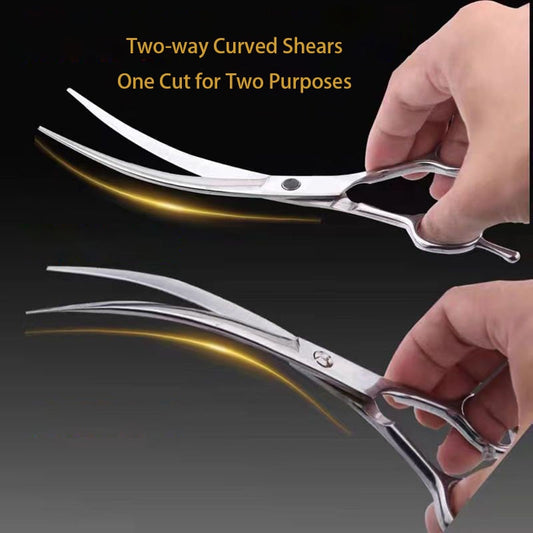 Professional pet grooming bent scissors set for dogs and cats