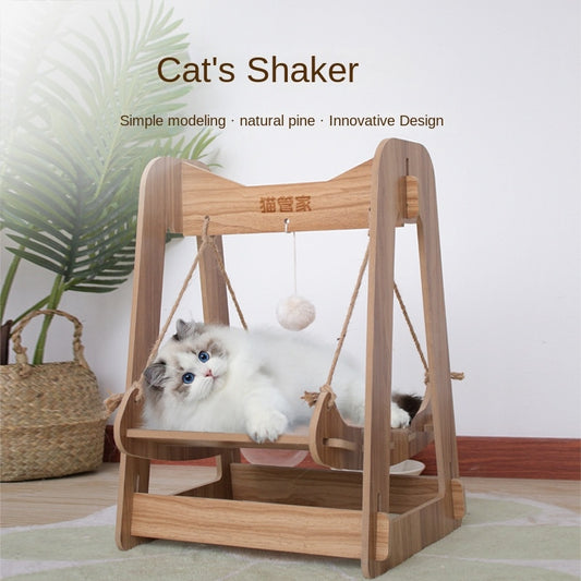 Cat Swing Rocking Bed made of Solid Wood